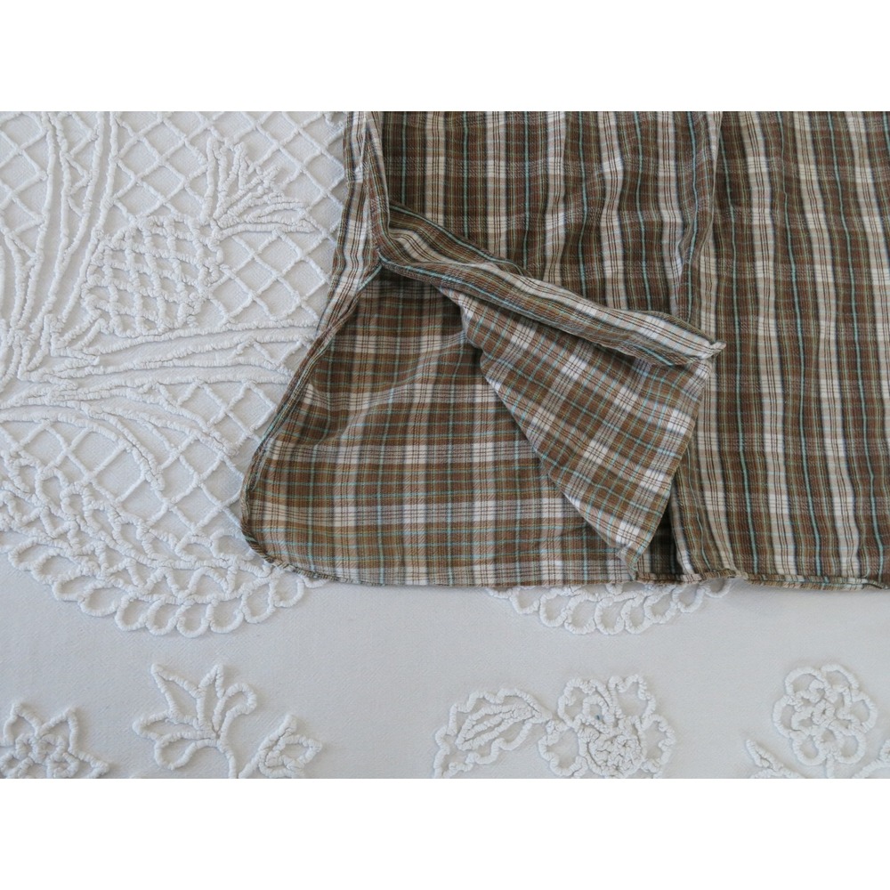 Vintage State of Maine Brown Plaid Cotton Nightshirt Nightgown Womens Medium - Picture 6 of 7